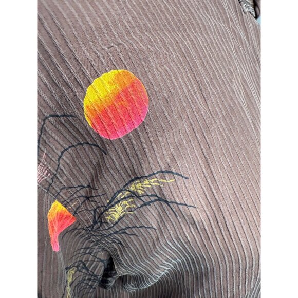 Chicos Silk kimono Artsy Asian-Inspired print 1 Mandarin Collar Long Tunic Y2k - Picture 8 of 12